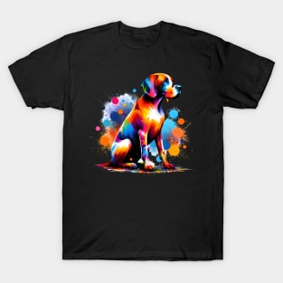 Energetic Abstract Splash Art of Portuguese Pointer T-Shirt